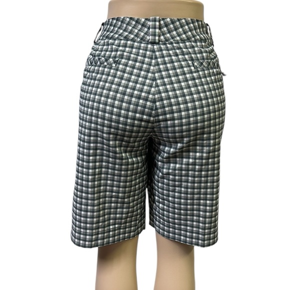 Nike Pants - Nike Golf Athletic Dri Fit Green White Plaid Stretch Bermuda Shorts Womens 12